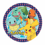 Papperstallrik Pokemon 23cm 8-pack Flerfärgad