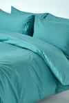 Homescapes Egyptian Cotton Duvet Cover with Pillowcase, 200 TC teal Unisex