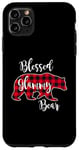 Coque pour iPhone 11 Pro Max Blessed Glammy Bear Red Buffalo Check Plaid Cadeau pour grand-mère