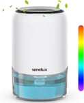 Senelux 1100ml Electric Dehumidifier for Home Damp with 7 Colorful Lights, Small