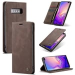 CASEME Plånboksfodral för Samsung Galaxy S10 - Kaffe Coffee