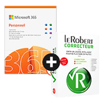 Pack Microsoft 365 Personnel - Abonnement 1 an + Le Robert Correcteur - 1 poste - Licence perpétuelle