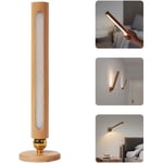 Applique Murale Led En Bois Rotative a 360 degres Magnetique Applique Murale Rechargeable a Gradation Detachable Et Continue, La Lampe De Nuit Usb