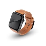 JT Berlin Alex Bracelet vintage pour Apple Watch 42 mm/44 mm/45 mm [Watch SE, Series 7/6 / 5/4 / 3/2 / 1, bracelet de rechange en cuir souple, fermoir en acier inoxydable] Cognac/noir (taille M/L)