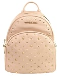 Michael Kors Pink Backpack Bag Ballet Gold Tone Studded Medium Zip Around Abbey