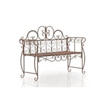 CLP Banquette de jardin antique MINNA, en fer forgé laqué robuste, style nostalgique, 123 x 46 cm, 5 couleurs au choix94 cm - ant...