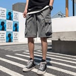 GLGSHOULIAN Men'S Shorts With Pockets,Straight Tube Loose And Comfortable Mid-Lengthversion Multi-Pockets Cargo Temperament Gray Shorts Streetwear Baggy Male Loose Short Pants Big,As Shown,Xxxxxxxxl