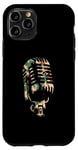 Coque pour iPhone 11 Pro Microphone camouflage – Vintage Singer Live Music Lover
