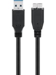 Pro USB-A <-> USB Micro-B 3.0 - 3m - Svart