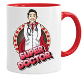 Acen Merchandise Tasse de médecin (homme) | Tasse de super-héros et coffret cadeau – Super Mam/Papa/Auntie/Oncle/Brother/Sister/Gran & Grandpère/Farmer/Docteur/Infirmière