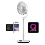 Duux Whisper Flex Ultimate Smart Portable Fan, Cordless with Battery Pack, with Remote Control, Alexa & Smart App, 30 Cooling Speeds, Height Adjustable, Oscilating, Quiet Fan, Night Mode, Timer, White