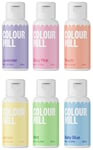 Colour Mill Oil Based Food Colouring Pastel Set/6 - Next Generation Oil Based Food Colouring for Baking, Decorating, Icing and Cooking Food Dye DIY Slime and Crafts Making Burgundy - 6 x 20 ml