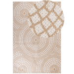 Tapis Beige et Blanc en Jute 200 x 300 cm à Motif Circulaire Poil Ras Salon Ari