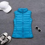 WEIYYY Printemps Automne Femmes 90%   vers Le Bas Gilet Gilet Doux Chaud Mince Ultra léger Gilet Veste Femme Gilet Portable Manteau, Bleu, XL