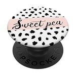 Sweet Pea Pois Dalmatien Noir et Blanc PopSockets PopGrip Interchangeable
