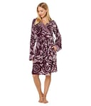 Vera Bradley Women's Plush Fleece Robe (Extended Size Range) Bathrobe, Java Mulled Wine Tonal, XXL/3XL