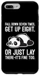 Coque pour iPhone 7 Plus/8 Plus Fall Down Seven Times, Get Up Eight - Humour amusant Lazy Panda