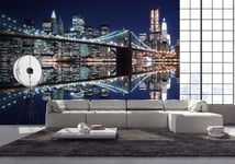 Living room Photo Wallpaper 320x230 cm blue New York sky teen bedroom paper art