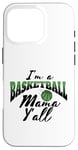 Coque pour iPhone 16 Pro Southern Moms Cadeau fantaisie pour mère Motif basketball Vert et noir