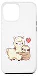 Coque pour iPhone 15 Plus Adorable paresseux et lama amoureux des animaux