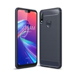 Asus ZenFone Max Pro (M2) borstat skal med kolfibertextur - mörkblå