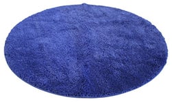 Kinzler J-10083/71 Tapis de Bain Rond en Microfibre Bleu Roi 90 cm