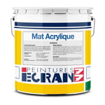 Peinture professionnelle mat, murs et plafonds, intérieur, résine acrylique - Mat Acrylique ECRAN 77 Noir 15 litres