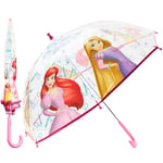 Disney Parapluie Enfant Fille Parapluie Cloche Transparent Accessoire Officiel Stitch Reine des Neiges (Princesses Roses)