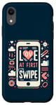 Coque pour iPhone XR Love At First Swipe Rencontres en ligne Love Matching Valentines