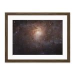 Artery8 Hubble Space Telescope Image Triangulum Spiral Galaxy M33 Crop Blue Orange Star Birthing Region Artwork Framed Wall Art Print 18X24 Inch