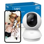 Tapo Wifi Camera, Indoor Camera for Security, 1080p Pet Camera, Wireless 360° for Baby Monitor, AI Monitor,Smart Motion Detection & Tracking,Night Vision, Works with Alexa&Google (TC70) No Monthly Fee