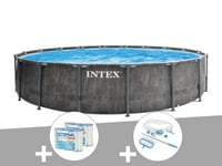 Kit piscine tubulaire Intex Baltik ronde 5,49 x 1,22 m + 6 cartouches de filtration + Kit d'entretien