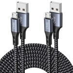 Câble Micro Usb,[1M 2M /Lot De 2]Nylon Tressé Usb A Vers Micro Compatible Avec Appareils Android,Samsung Galaxy S6 Edge S7 S5 J7 J6 J5 J3,Ps4 Manette,Huawei,Kindle,Nokia,Sony,Lg,Xiaomi