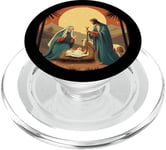 True Story Crèche de Noël Jésus Chrétien Hommes Femmes Enfants PopSockets PopGrip pour MagSafe