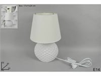 Lampe Chevet de Chambre Ombragé Commode 32cm Lumière Blanche Bombé Moderne Dfh