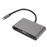 Hub USB C 5 en 1 4K, prend en charge 3 moniteurs, charge rapide 100W, Type C vers double Interface multim&eacute;dia haute d&eacute;finition, Hub VGA PD