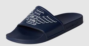 Emporio Armani EA Logo Navy Sliders Sandals Slides Size UK 3.5 BNWT/BOX