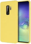 Compatible Avec Les Coque Samsung Galaxy S9 Plus Ultra Fine Liquide Silicone Gel Original Housse Etui Protecteur D'écran Anti Rayures Anti Choc Coquille Jaune