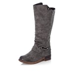 Rieker Femme Bottes 94652, Dame Bottes d'hiver,Hydrofuge,riekerTEX,Bottes à Tige Longue,imperméable,Bottes d'hiver,Chaud,Gris (Grau / 45),38 EU / 5 UK