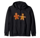 Marvel Deadpool & Wolverine Holiday Matching Gingerbread Men Zip Hoodie