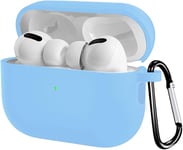 Coque pour Airpods Pro 2, Boîtier en Silicone Anti-Rayures Housse de Protection Étui Protecteur pour Airpods Pro 2, Bleu