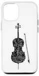 Coque pour iPhone 12/12 Pro Cello et Archet (Noir Ancien) Violoncello