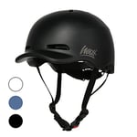 Westt Urban Casque vélo Urbain Homme Femme Enfants, Casque de Skate BMX avec lumière Respirante, 58-60cm