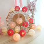 Aiducho Guirlande Lumineuse Boule Coton, Interieur Decoration Noël Deco, 3M 20er led Globe Light, Fille, Princesse, Enfant, Bebe, Chambre Mariage