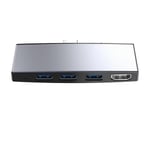 Pro 6 5 4 Hub 5 in 1 -USB-telakointiasemalle, jossa on 4K-yhteensopiva 2 porttia USB 3.0 -muistikorttipaikka R