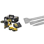 DEWALT - Perforateur SDS-PLUS XR 18V 5 Ah - DCH273P2T-QW - Perforateur sans Fil avec Coffret TSTAK, 2 Batteries et Chargeur & Jeu de 3 Burins SDS-PLUS - 2 Burins Plats et 1 Burins Pointu 25 cm