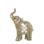 Alexandra House Living Figurine décorative dorée en Plastique éléphant 10 x 18 x 24 cm Miroirs