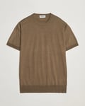 John Smedley Hilcote Wool/Sea Island Cotton T-Shirt Sepia Green