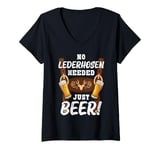 Womens No lederhosen only beer Bavaria V-Neck T-Shirt