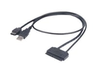 Akasa - Esata-Kabel - Serial Ata 150/300/600 - Esata, Usb (Endast Ström) Till Sata-Kombination (Hona) - Svart